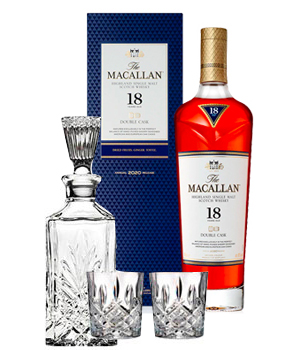 THE MACALLAN 18 YEAR OLD SINGLE MALT -750ML DOUBLE CASK COLLABORATION GIFT SET                                                  