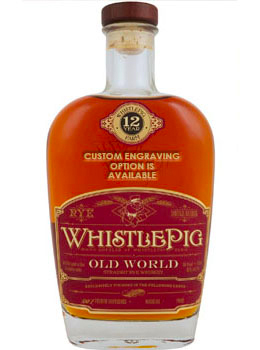 WHISTLEPIG STRAIGHT RYE WHISKEY 12 YEAR OLD - 750ML CUSTOM ENGRAVED                                                             